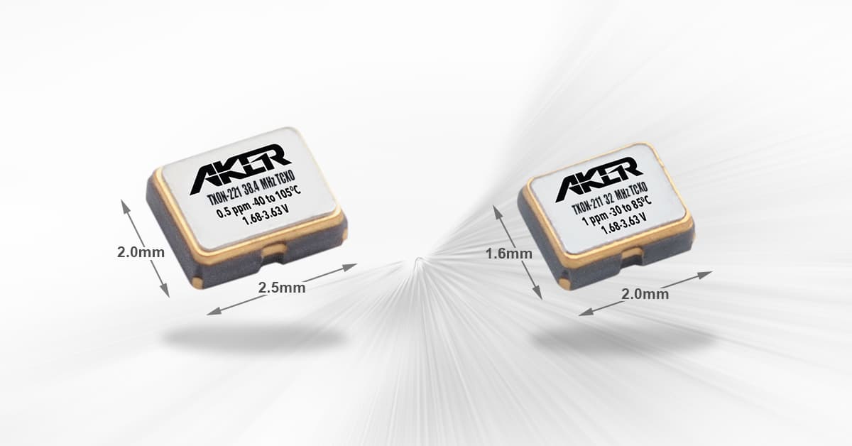 TCXO Crystal Oscillator from Aker Feature Lower Power Design