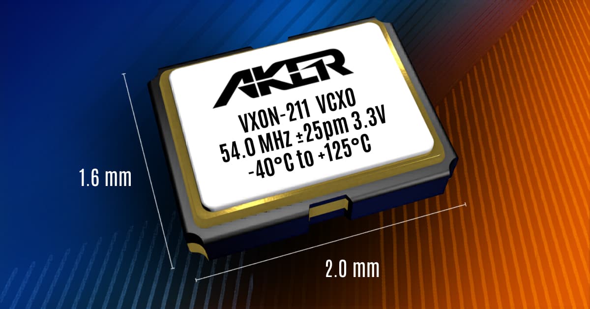 安碁科技推出 VXON-211 系列 2.0 × 1.6 mm 微型壓控石英振盪器（VCXO）