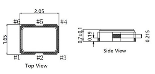 SMEN-211 Series Crystal Oscillator Dimension